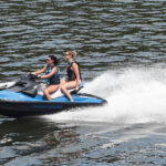 two women jet skiing